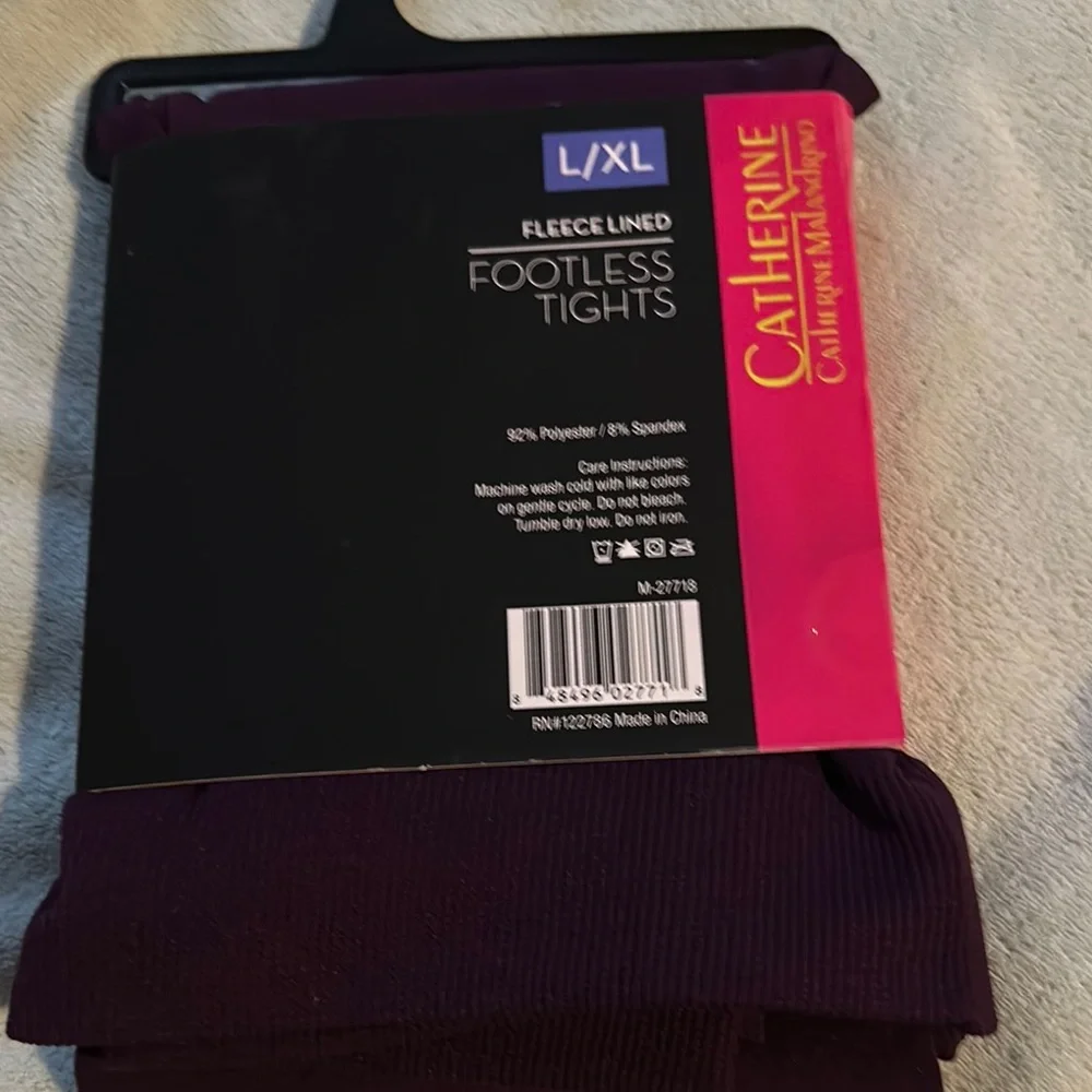 Catherine Malandrino Purple Footless Tights
